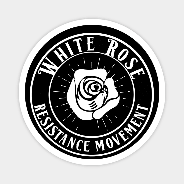 THE WHITE ROSE (WW2 RESISTANCE SYMBOL) Magnet by theanomalius_merch